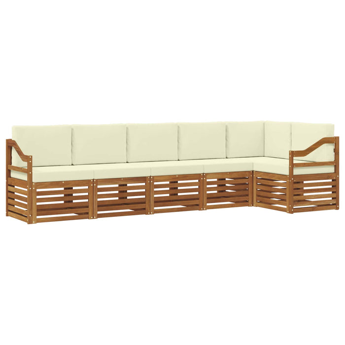 Seturi de canapele 6 pcs Natural și Crem Lemn Solid de Acacia - WALTI WALTI