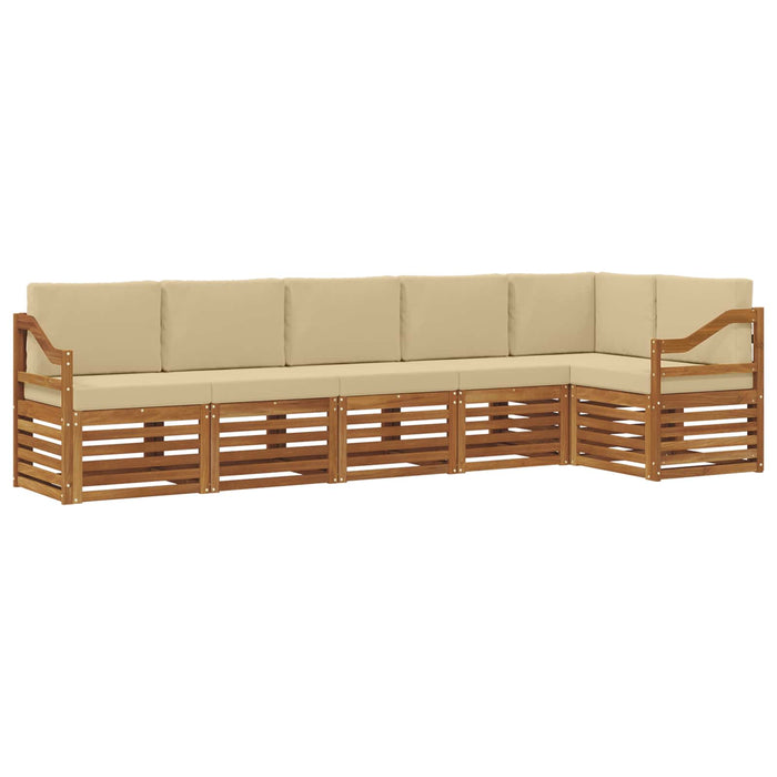 Seturi de canapele 6 pcs Natural și Bej Lemn Solid de Acacia - WALTI WALTI