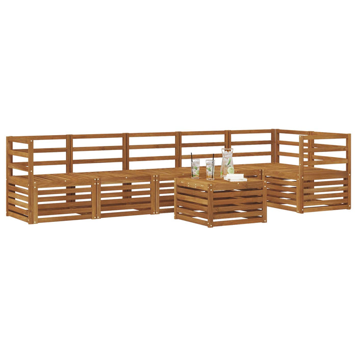 Set canapea sectională 7 pcs natural Lemn Solid de Acacia - WALTI WALTI