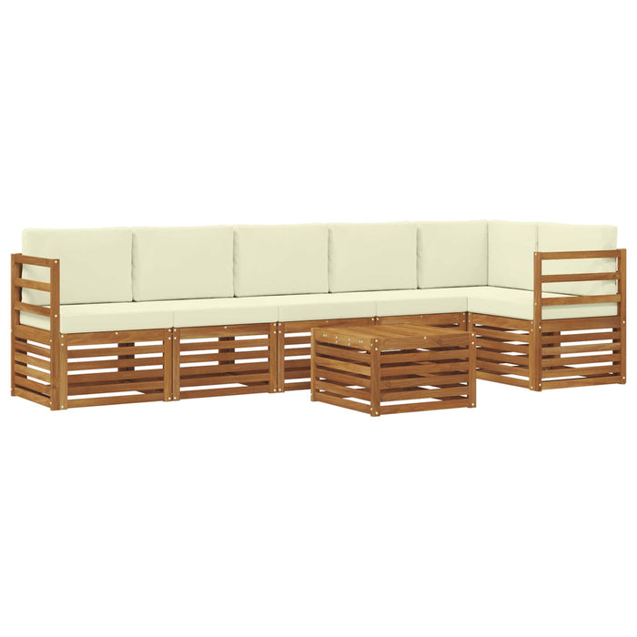 Seturi de canapele 7 pcs Natural și Crem Lemn Solid de Acacia - WALTI WALTI