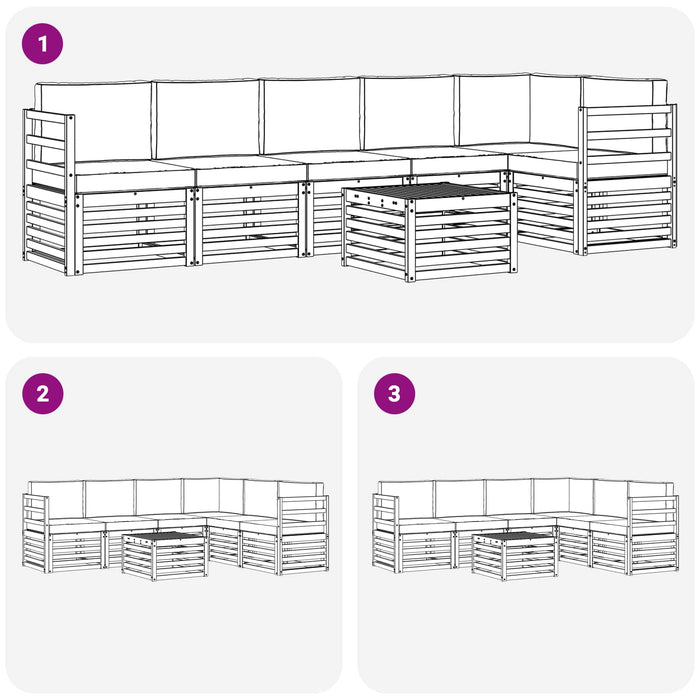 Seturi de canapele cu pernă 7 pcs Gri natural și deschis - WALTI WALTI