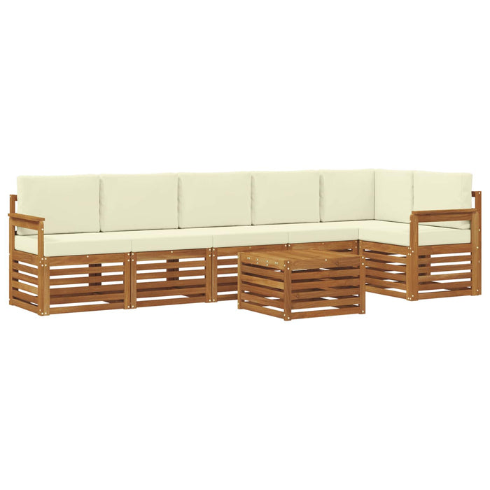 Seturi de canapele 7 pcs Natural și Crem Lemn Solid de Acacia - WALTI WALTI