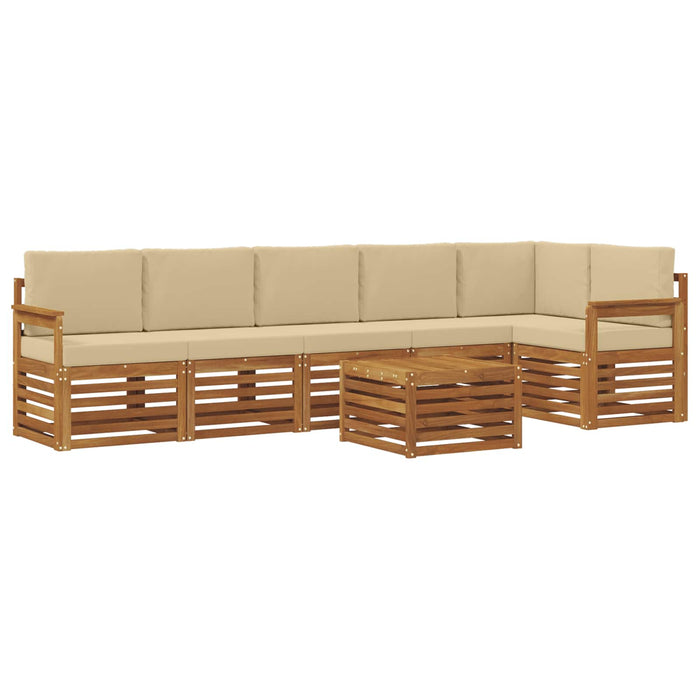 Seturi de canapele 7 pcs Natural și Bej Lemn Solid de Acacia - WALTI WALTI