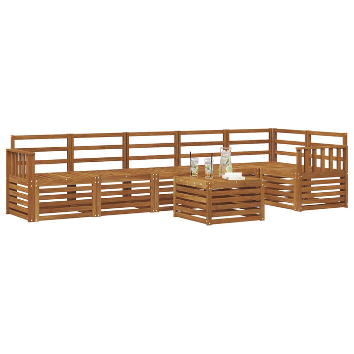 Set canapea sectională 7 pcs natural Lemn Solid de Acacia - WALTI WALTI