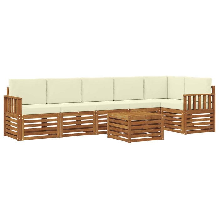 Seturi de canapele 7 pcs Natural și Crem Lemn Solid de Acacia - WALTI WALTI