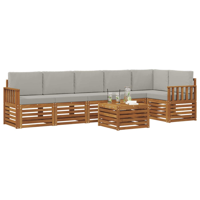 Seturi de canapele cu pernă 7 pcs Gri natural și deschis - WALTI WALTI