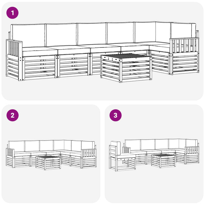 Seturi de canapele cu pernă 7 pcs Natural și Antracit - WALTI WALTI