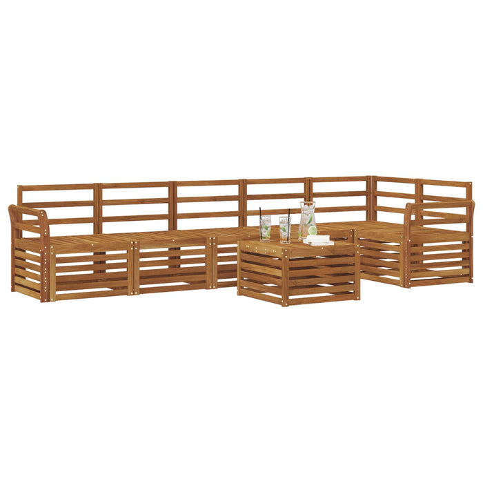 Set canapea sectională 7 pcs natural Lemn Solid de Acacia - WALTI WALTI