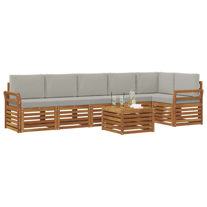 Seturi de canapele cu pernă 7 pcs Gri natural și deschis - WALTI WALTI