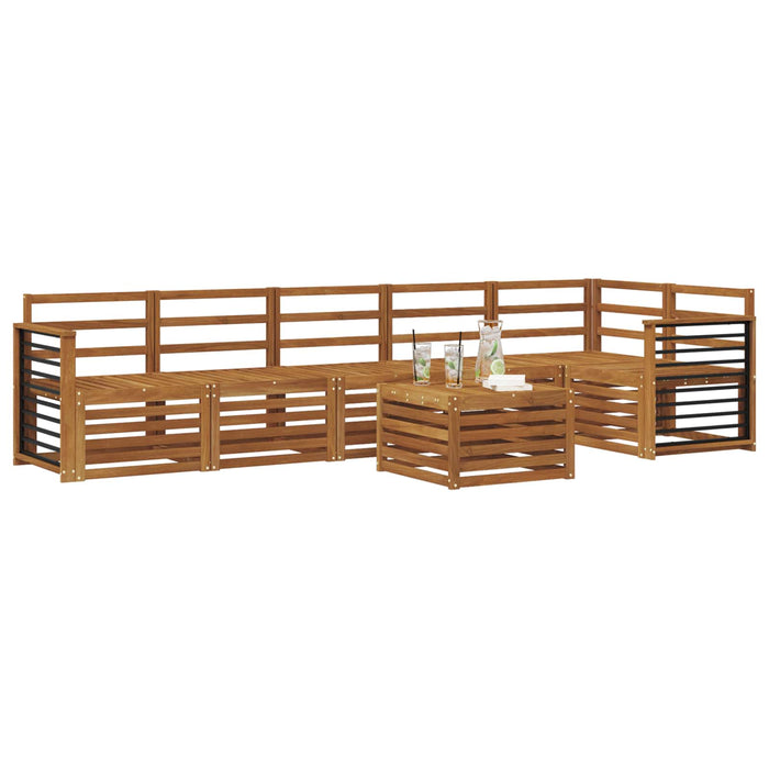 Set canapea sectională 7 pcs natural Lemn Solid de Acacia - WALTI WALTI