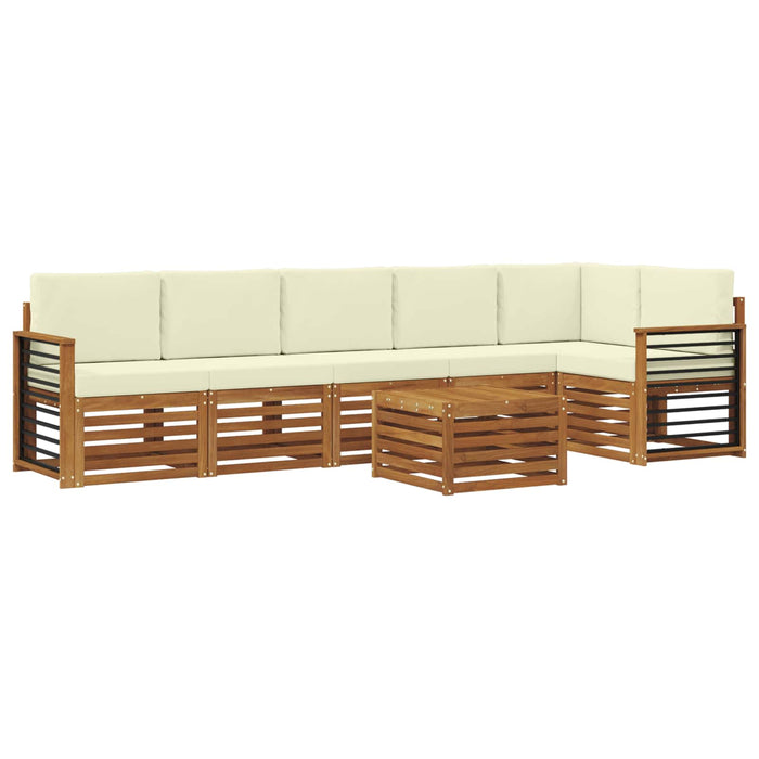 Seturi de canapele 7 pcs Natural și Crem Lemn Solid de Acacia - WALTI WALTI
