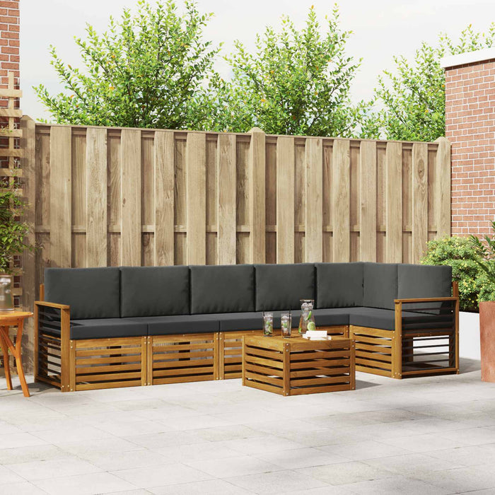 Seturi de canapele cu pernă 7 pcs Natural și Antracit - WALTI WALTI