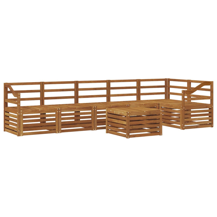 Set canapea sectională 7 pcs natural Lemn Solid de Acacia - WALTI WALTI