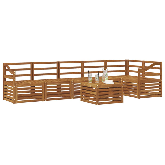Set canapea sectională 7 pcs natural Lemn Solid de Acacia - WALTI WALTI