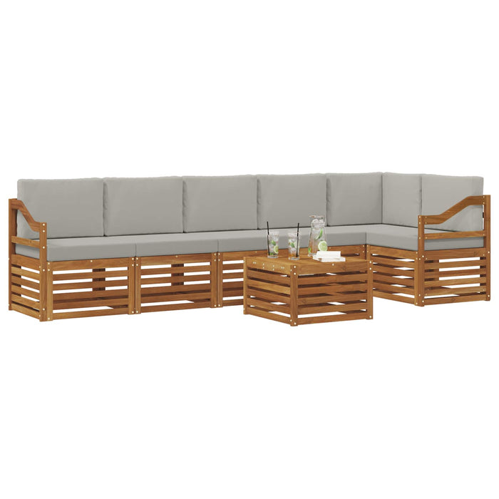 Seturi de canapele cu pernă 7 pcs Gri natural și deschis - WALTI WALTI