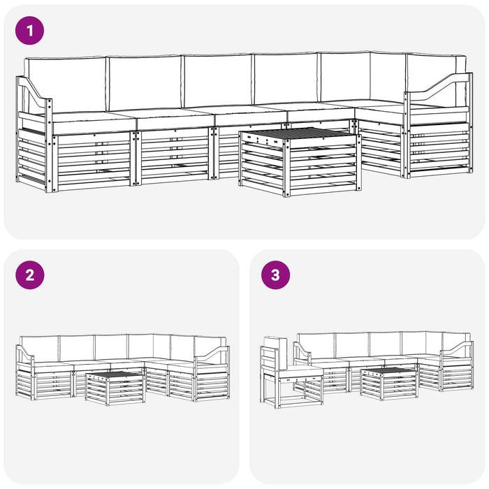Seturi de canapele cu pernă 7 pcs Natural și Antracit - WALTI WALTI