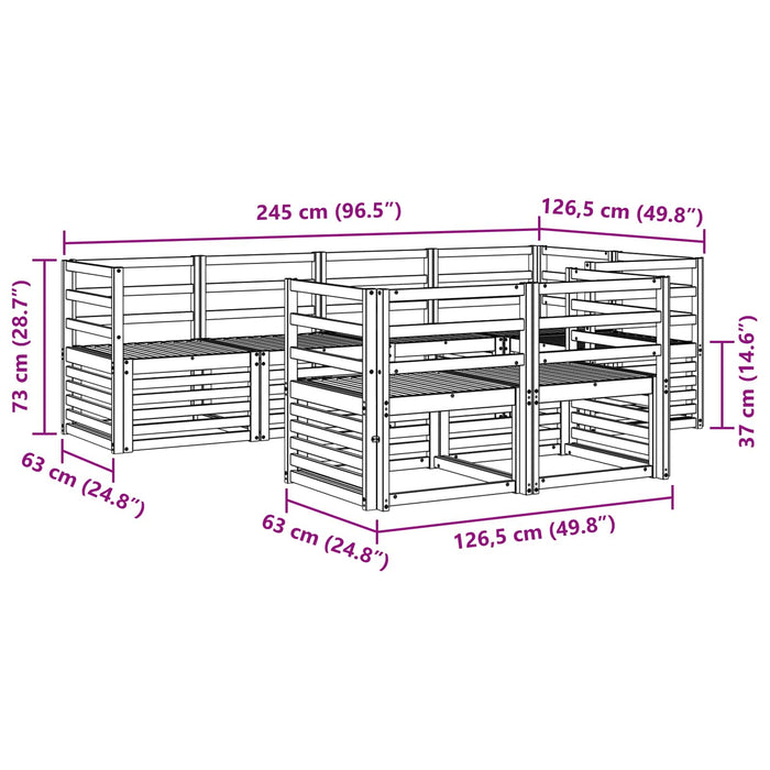 Set canapea sectională 7 pcs natural - WALTI WALTI
