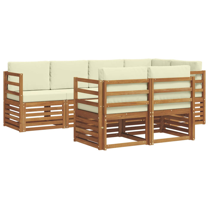 Set canapea sectională cu pernă 7 pcs Natural și Crem - WALTI WALTI