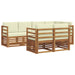 Set canapea sectională cu pernă 7 pcs Natural și Crem - WALTI WALTI