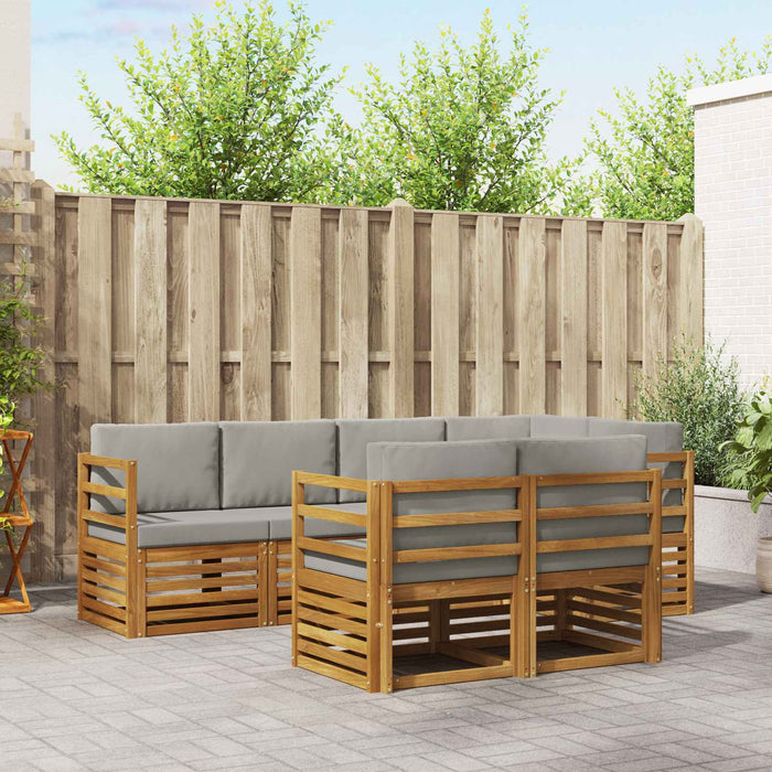 Set canapea sectională cu pernă 7 pcs Gri natural și deschis - WALTI WALTI