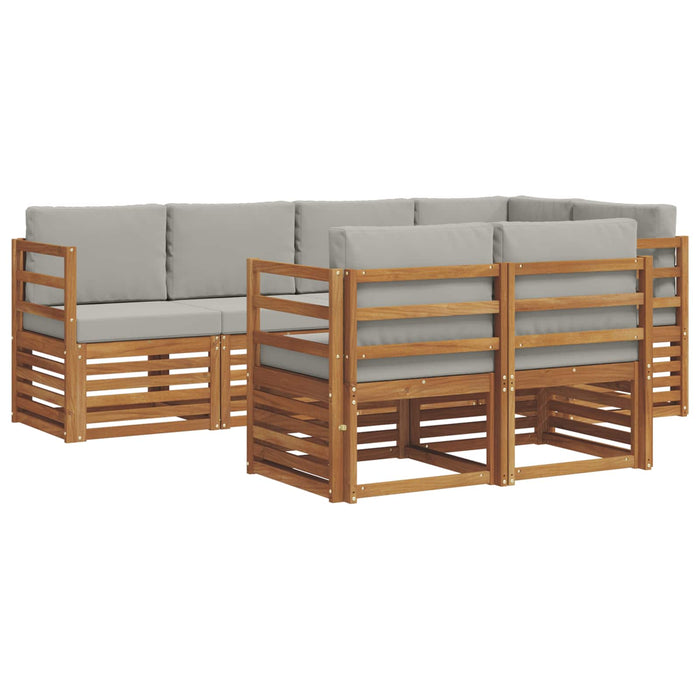 Set canapea sectională cu pernă 7 pcs Gri natural și deschis - WALTI WALTI