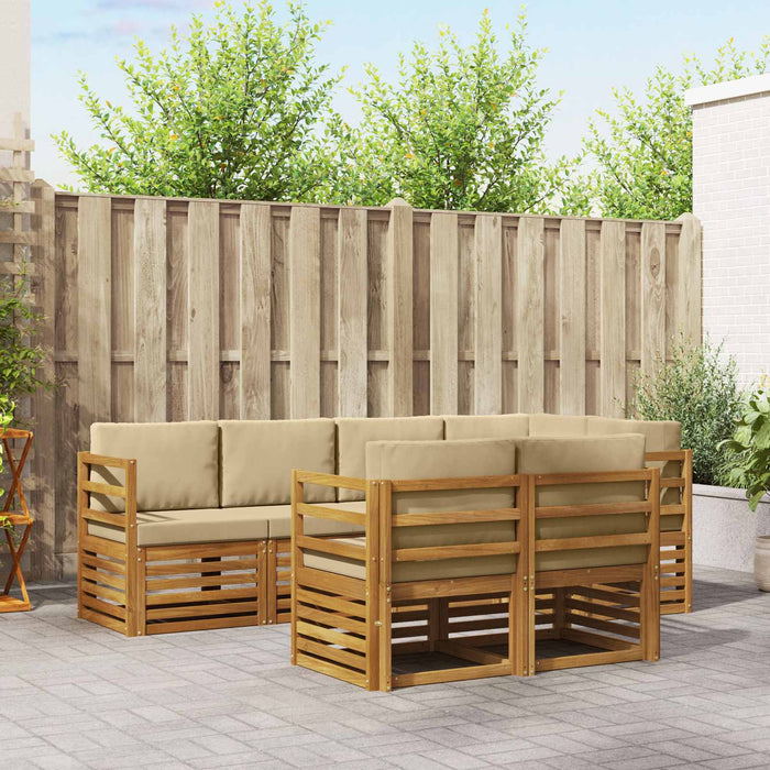 Set canapea sectională cu pernă 7 pcs Natural și Bej - WALTI WALTI