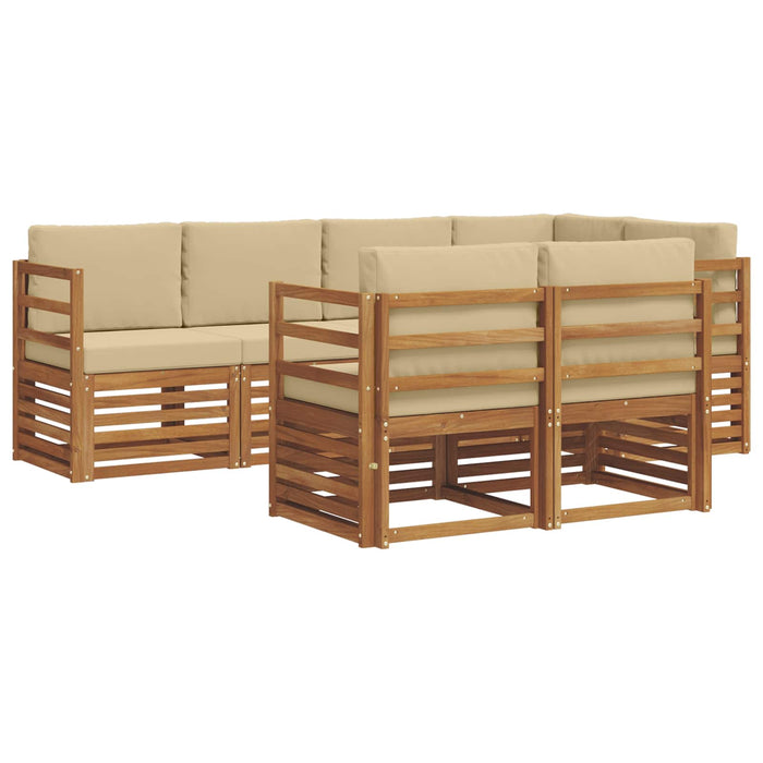 Set canapea sectională cu pernă 7 pcs Natural și Bej - WALTI WALTI
