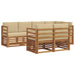 Set canapea sectională cu pernă 7 pcs Natural și Bej - WALTI WALTI