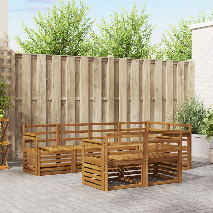 Set canapea sectională 7 pcs natural Lemn Solid de Acacia - WALTI WALTI