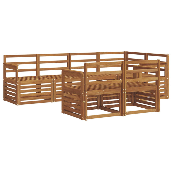 Set canapea sectională 7 pcs natural Lemn Solid de Acacia - WALTI WALTI