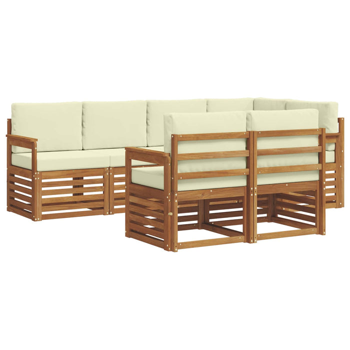 Set canapea sectională cu pernă 7 pcs Natural și Crem - WALTI WALTI