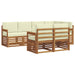 Set canapea sectională cu pernă 7 pcs Natural și Crem - WALTI WALTI