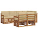 Set canapea sectională cu pernă 7 pcs Natural și Bej - WALTI WALTI