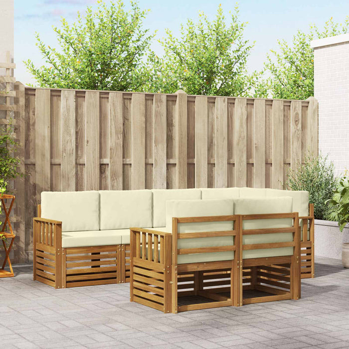 Set canapea sectională cu pernă 7 pcs Natural și Crem - WALTI WALTI