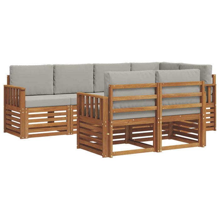 Set canapea sectională cu pernă 7 pcs Gri natural și deschis - WALTI WALTI