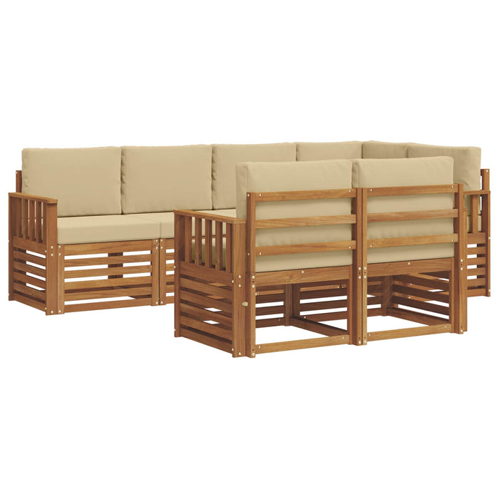 Set canapea sectională cu pernă 7 pcs Natural și Bej - WALTI WALTI