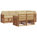 Set canapea sectională cu pernă 7 pcs Natural și Bej - WALTI WALTI