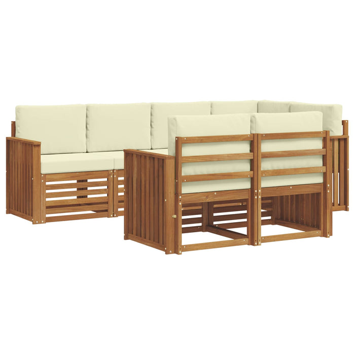Set canapea sectională cu pernă 7 pcs Natural și Crem - WALTI WALTI