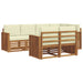 Set canapea sectională cu pernă 7 pcs Natural și Crem - WALTI WALTI
