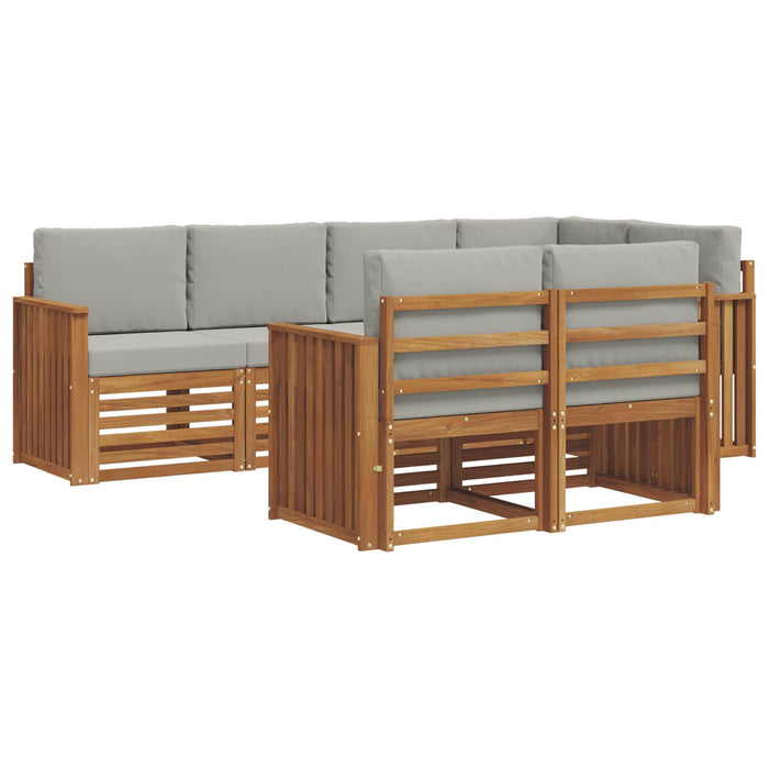 Set canapea sectională cu pernă 7 pcs Gri natural și deschis - WALTI WALTI