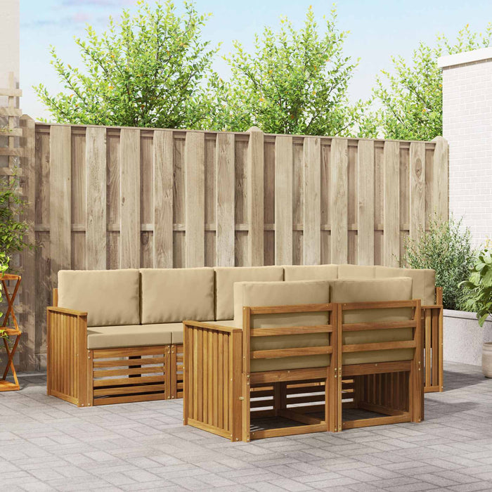 Set canapea sectională cu pernă 7 pcs Natural și Bej - WALTI WALTI
