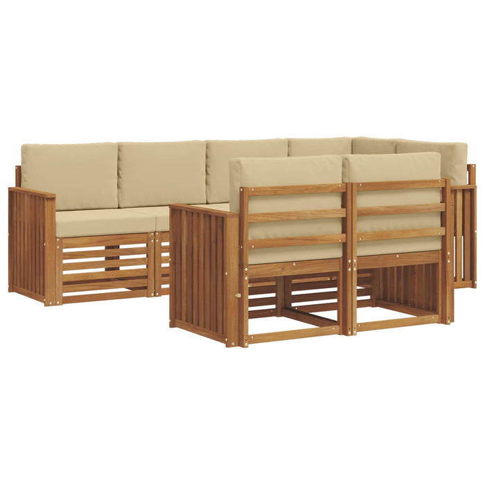 Set canapea sectională cu pernă 7 pcs Natural și Bej - WALTI WALTI