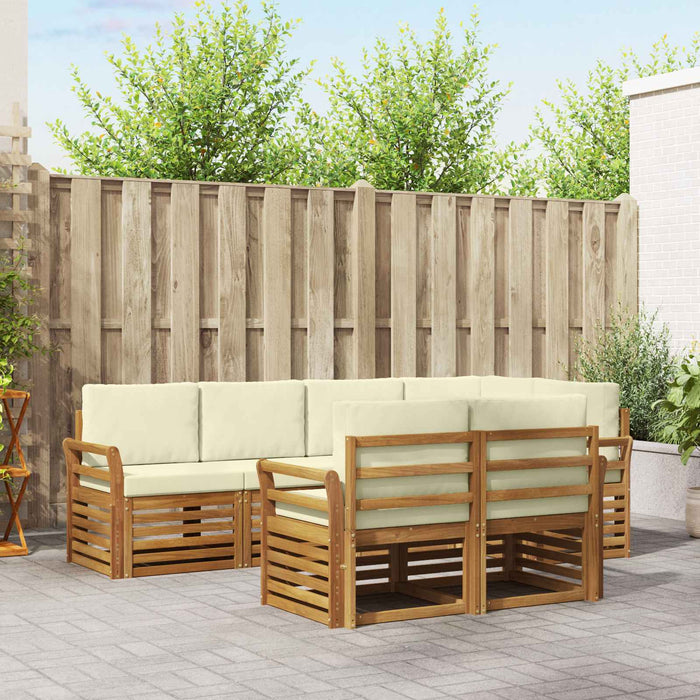 Set canapea sectională cu pernă 7 pcs Natural și Crem - WALTI WALTI