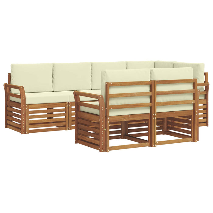 Set canapea sectională cu pernă 7 pcs Natural și Crem - WALTI WALTI