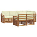 Set canapea sectională cu pernă 7 pcs Natural și Crem - WALTI WALTI