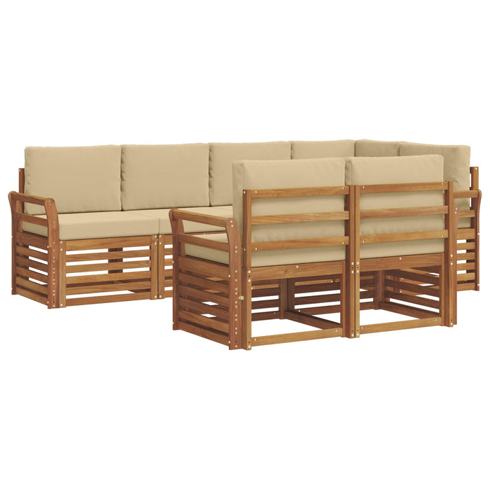Set canapea sectională cu pernă 7 pcs Natural și Bej - WALTI WALTI