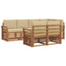 Set canapea sectională cu pernă 7 pcs Natural și Bej - WALTI WALTI