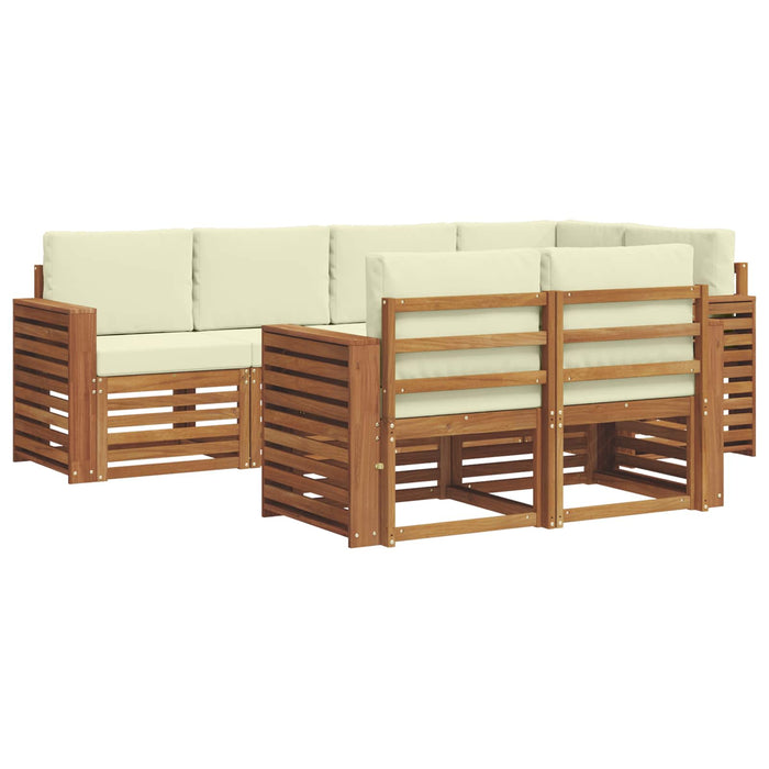 Set canapea sectională cu pernă 7 pcs Natural și Crem - WALTI WALTI