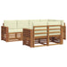 Set canapea sectională cu pernă 7 pcs Natural și Crem - WALTI WALTI