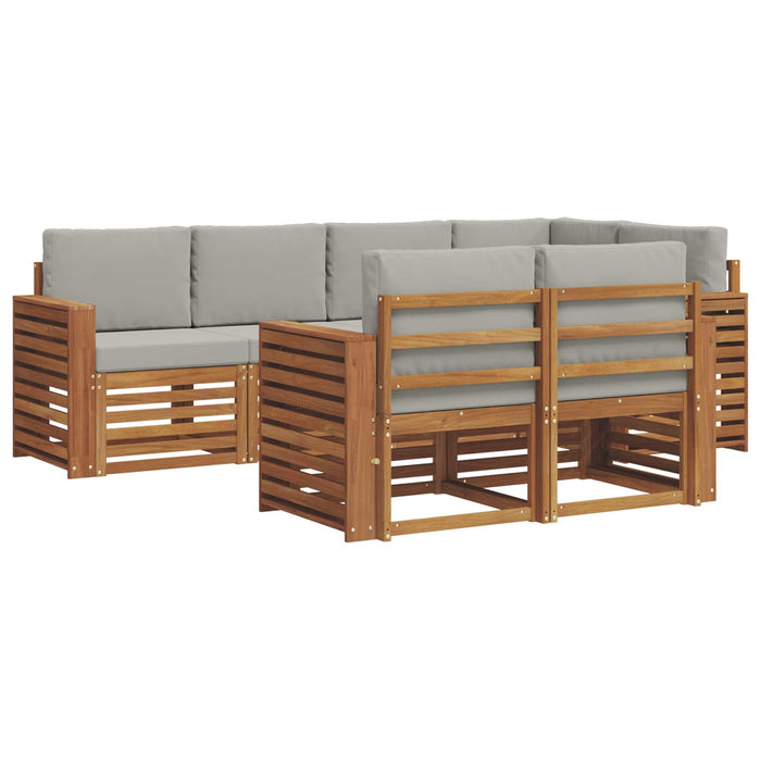 Set canapea sectională cu pernă 7 pcs Gri natural și deschis - WALTI WALTI